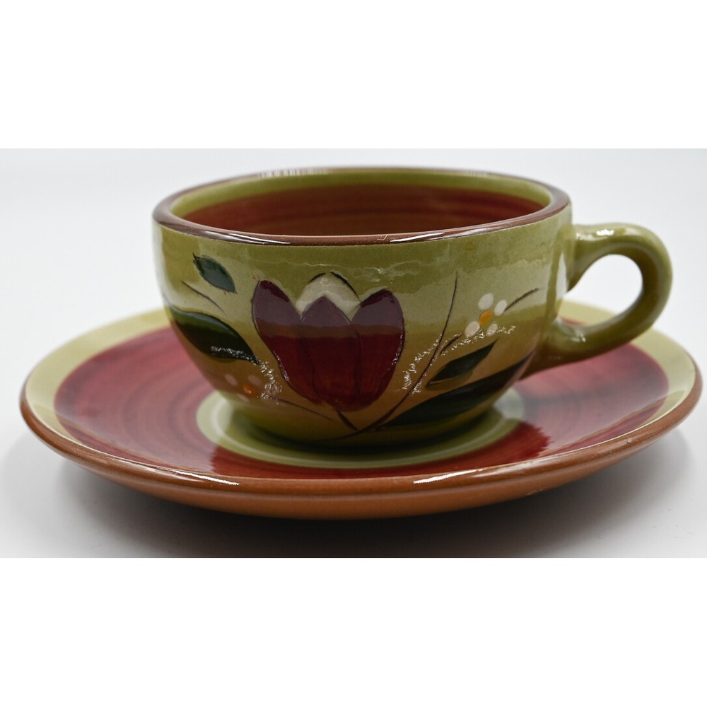 NEW 1952 MCM Stangl Pottery Trenton NJ Magnolia Cup and Saucer Set